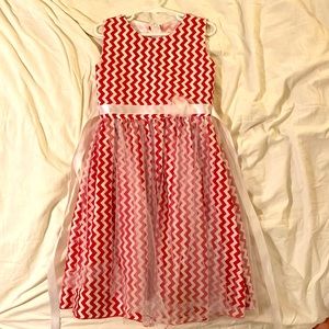 Red and white girls dress